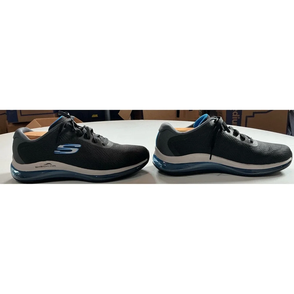 Skechers Skech-Air Dynamight Mens Size 9 Black Blue Mesh Athletic Shoes 232240